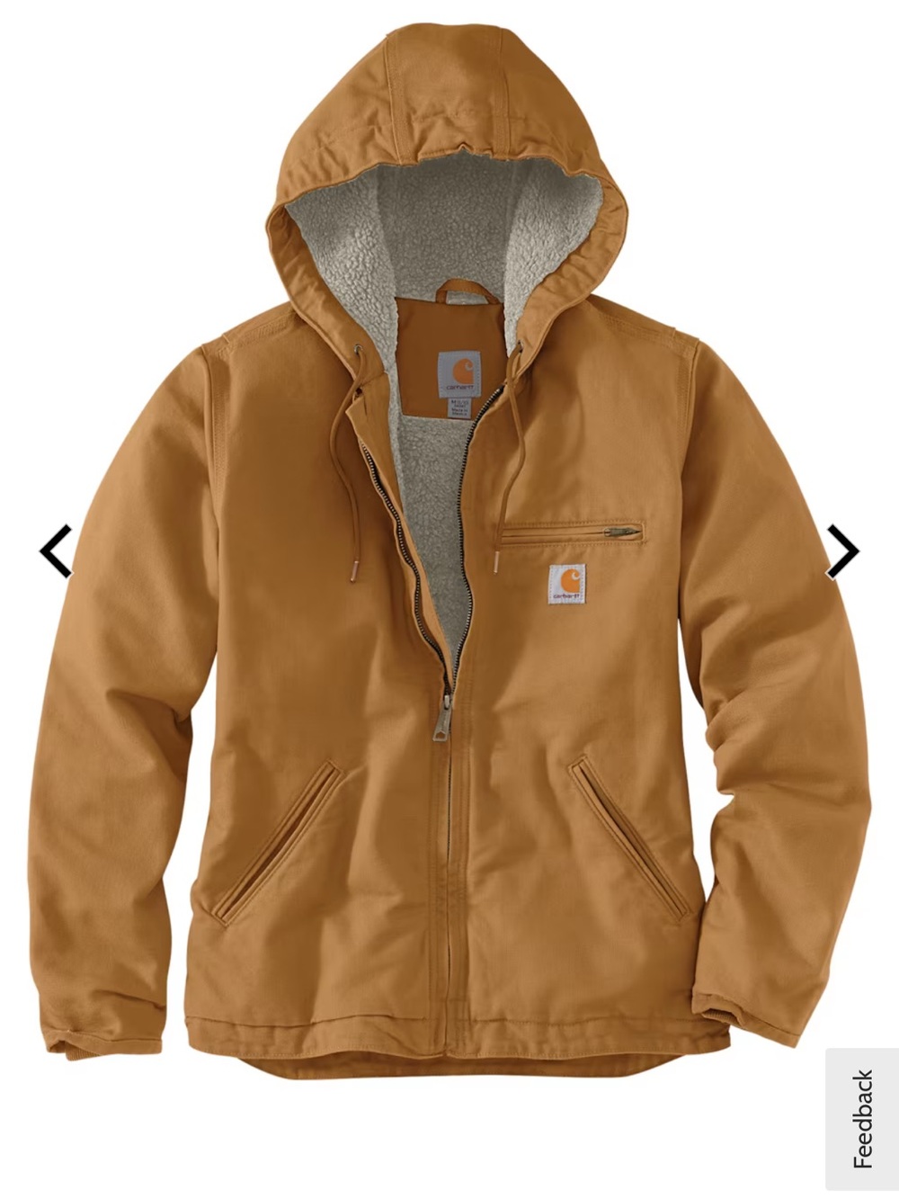 Carhartt Loose-Fit Washed Duck Sherpa-Lined Jacket for Women Size XXL 20
